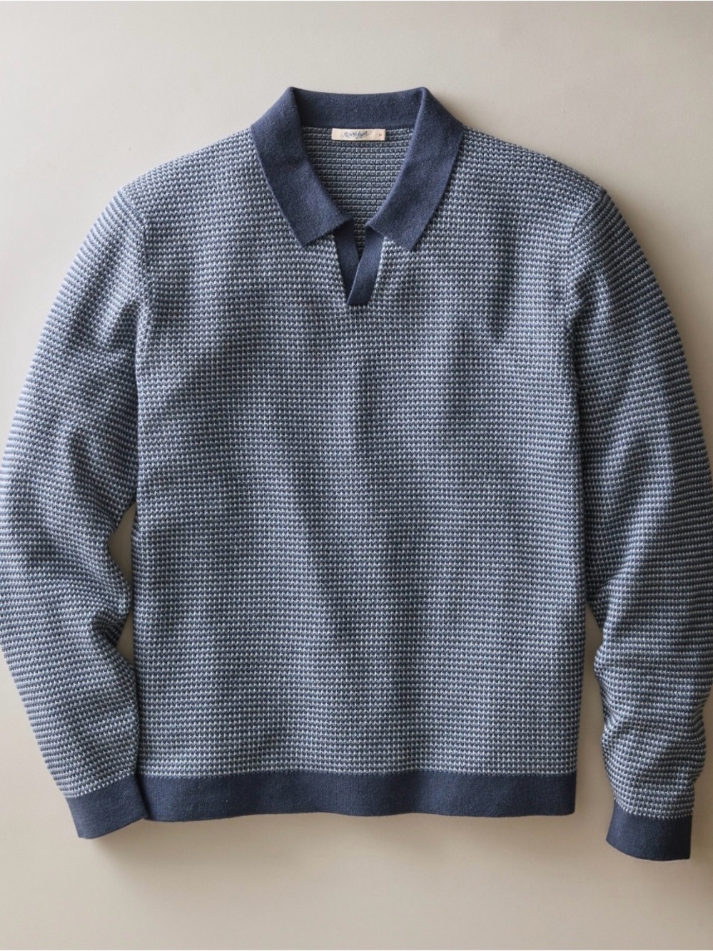 Marine Layer Liam Long Sleeve Sweater Polo Navy Blue Men’s XXL NWT